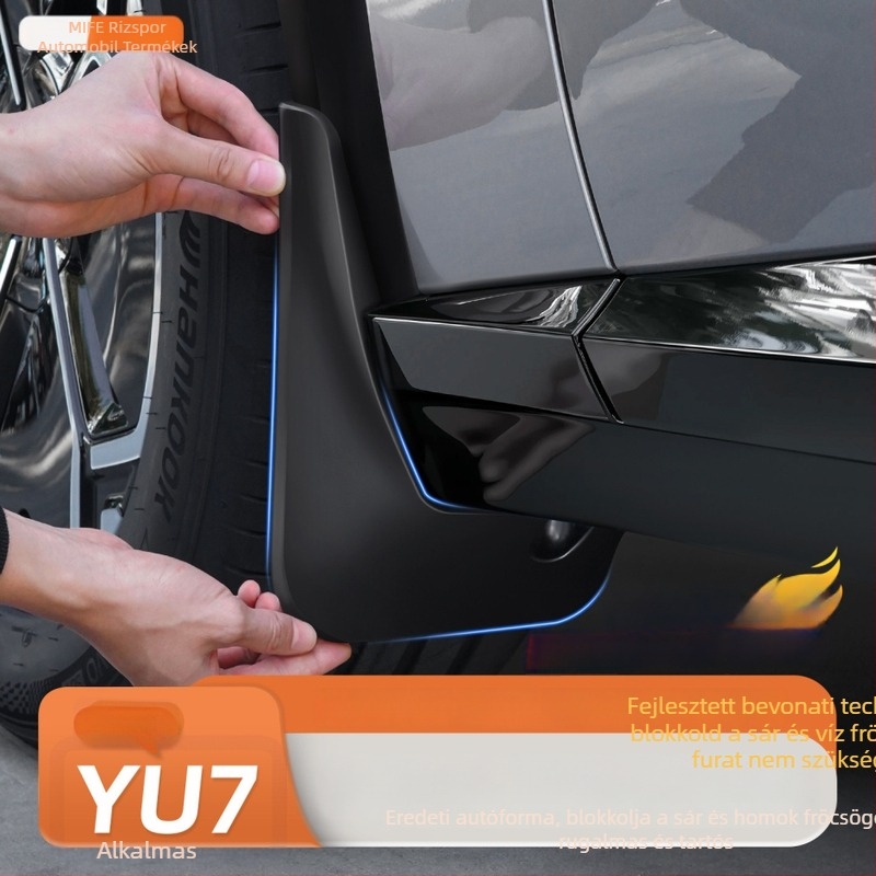 Xiaomi Yu7/SU7-hez való gyári első és hátsó sárvédők, fúrás nélküli telepítésű kiegészítő.