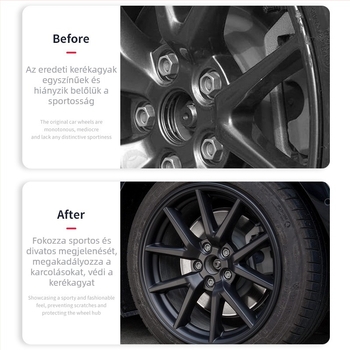 Tesla Model 3 ABS kerékagyfedél készlet, testreszabható, Model 3 kompatibilis, védőgyűrű