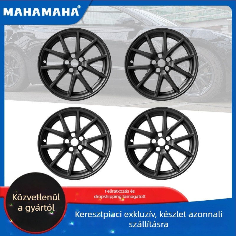 Tesla Model 3 ABS kerékagyfedél készlet, testreszabható, Model 3 kompatibilis, védőgyűrű