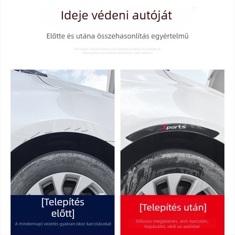 Ütközésvédő karbonszálas szalag ragasztóval autókhoz | Márka: siyarui | Modell: Carbon fiber eyebrow stickers | Univerzális kompatibilitás