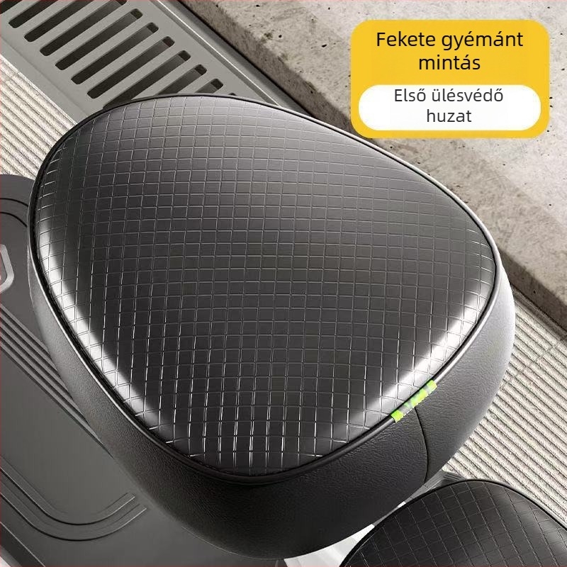 Elektromos kerékpár ülésvédő, vízálló, négy évszakos, bőr felület, töltet szintetikus rostokból, eredeti varrás