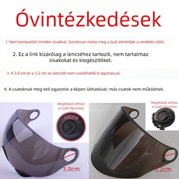 Elektronikus motorkerékpár fél sisak kiegészítő: HD átlátszó, páramentes, univerzális illeszkedés
