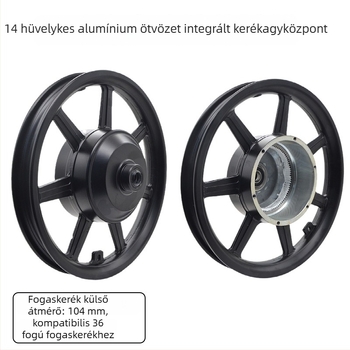 Kerékagy motor – alumínium ötvözet, fogazott nagysebességű motor, acél gyűrű, hátsó kerék elektromos autóhoz, integrált kivitel