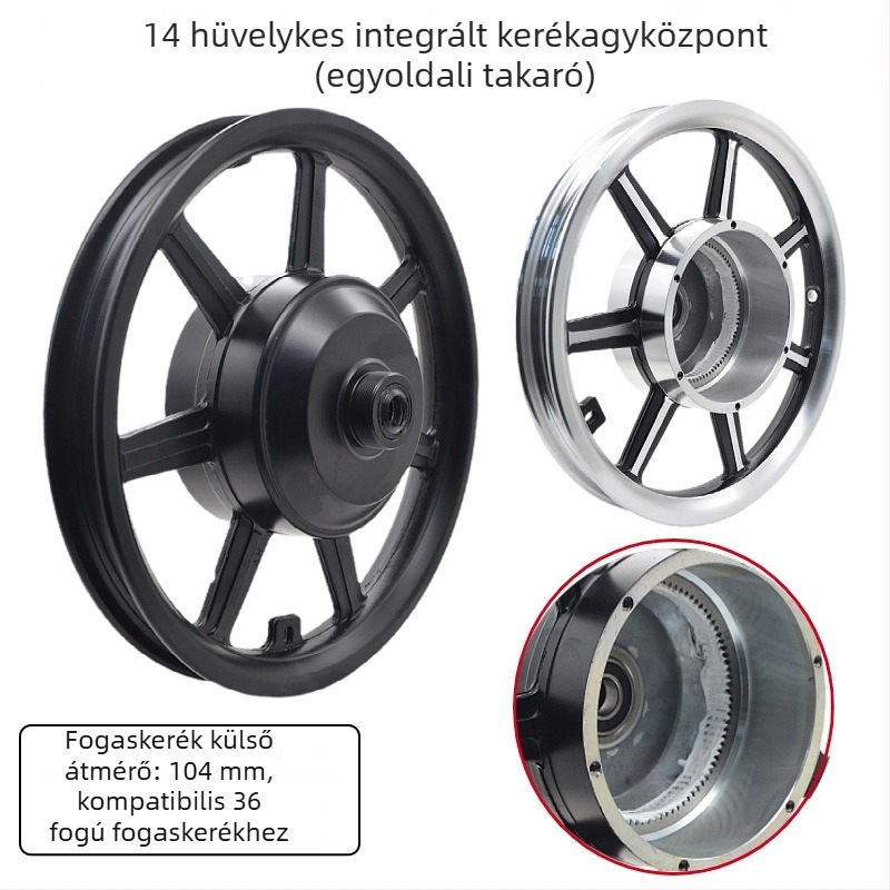 Kerékagy motor – alumínium ötvözet, fogazott nagysebességű motor, acél gyűrű, hátsó kerék elektromos autóhoz, integrált kivitel