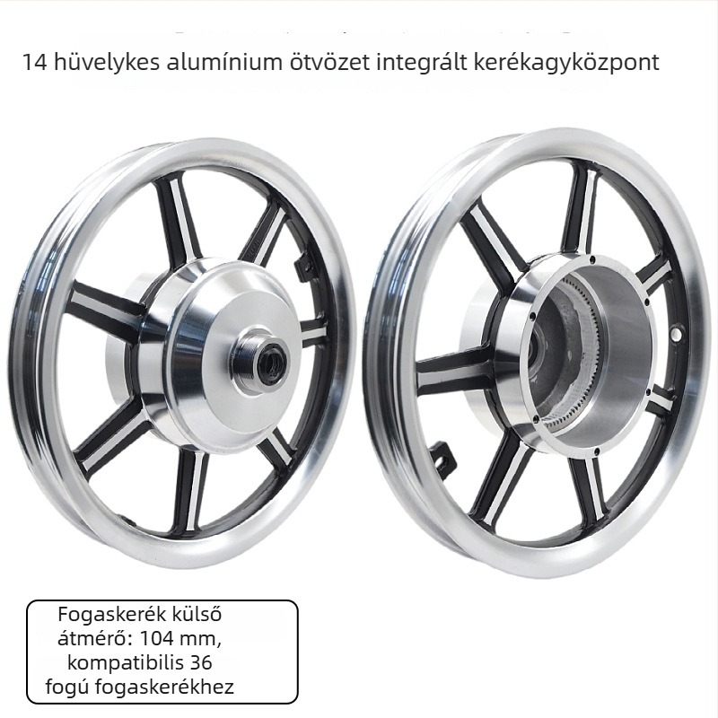 Kerékagy motor – alumínium ötvözet, fogazott nagysebességű motor, acél gyűrű, hátsó kerék elektromos autóhoz, integrált kivitel