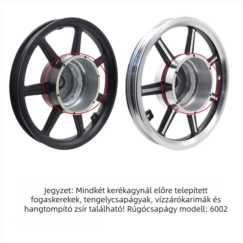 Kerékagy motor – alumínium ötvözet, fogazott nagysebességű motor, acél gyűrű, hátsó kerék elektromos autóhoz, integrált kivitel