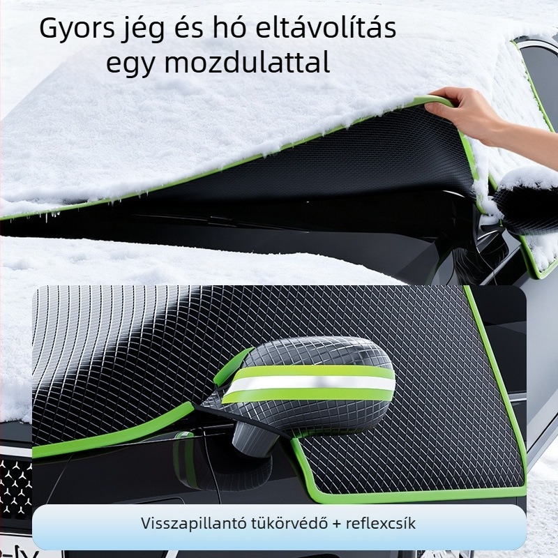 Oxford anyagból készült univerzális első szélvédő hóvédő, teleszkópos rögzítés, 320 g, vastagított dizájn