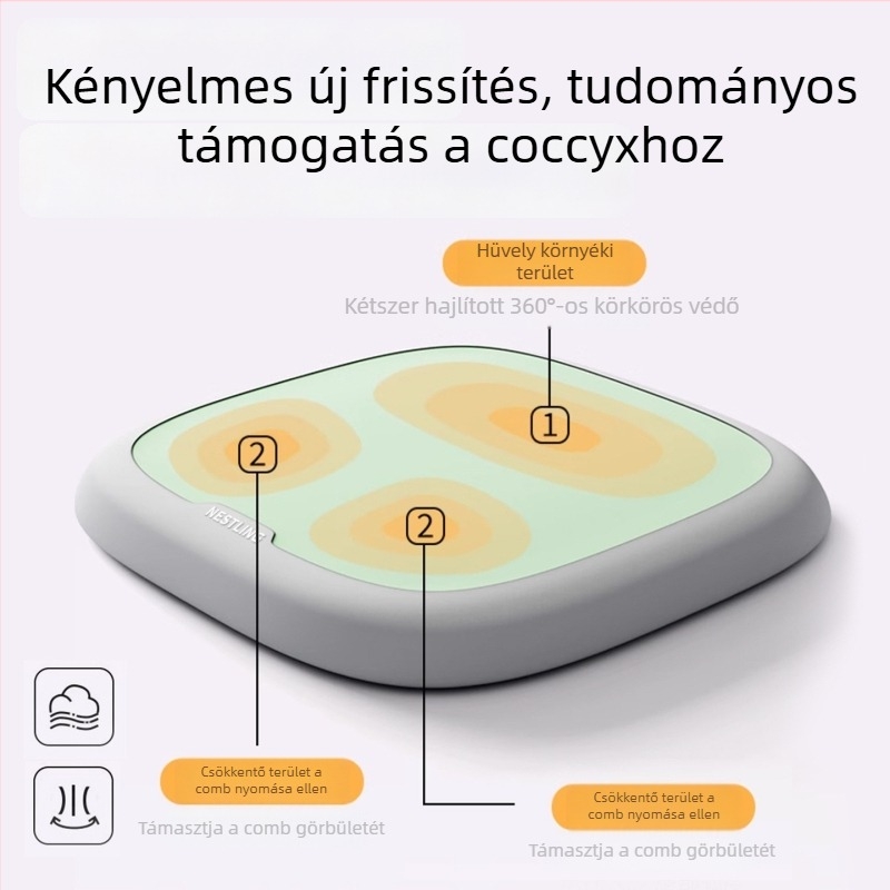 Nestling memóriás üléspárna, poliészter, légáteresztő, irodai székhez, nappaliba, tanulószobához és étterembe