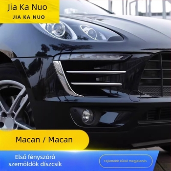 Porsche Macan 2014-2018 Fényszóró szemöldök dekoratív matrica előre ködlámpa és nappali fények, ABS, Jiacano