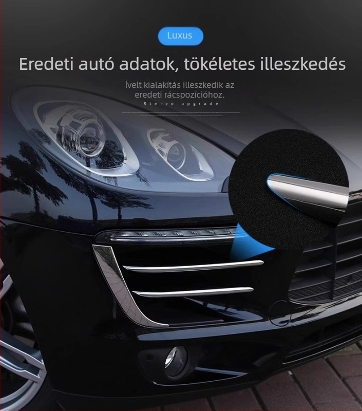 Porsche Macan 2014-2018 Fényszóró szemöldök dekoratív matrica előre ködlámpa és nappali fények, ABS, Jiacano