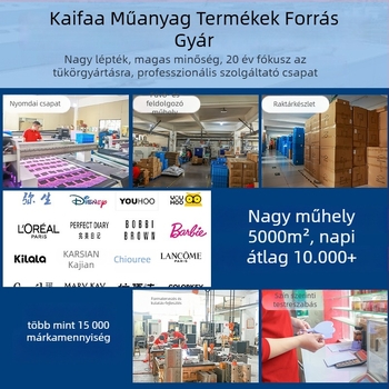 Kétoldalas összecsukható sminktükör – hordozható ABS keret, alumínium tükrös felület, logó nyomtatás, testreszabás elérhető