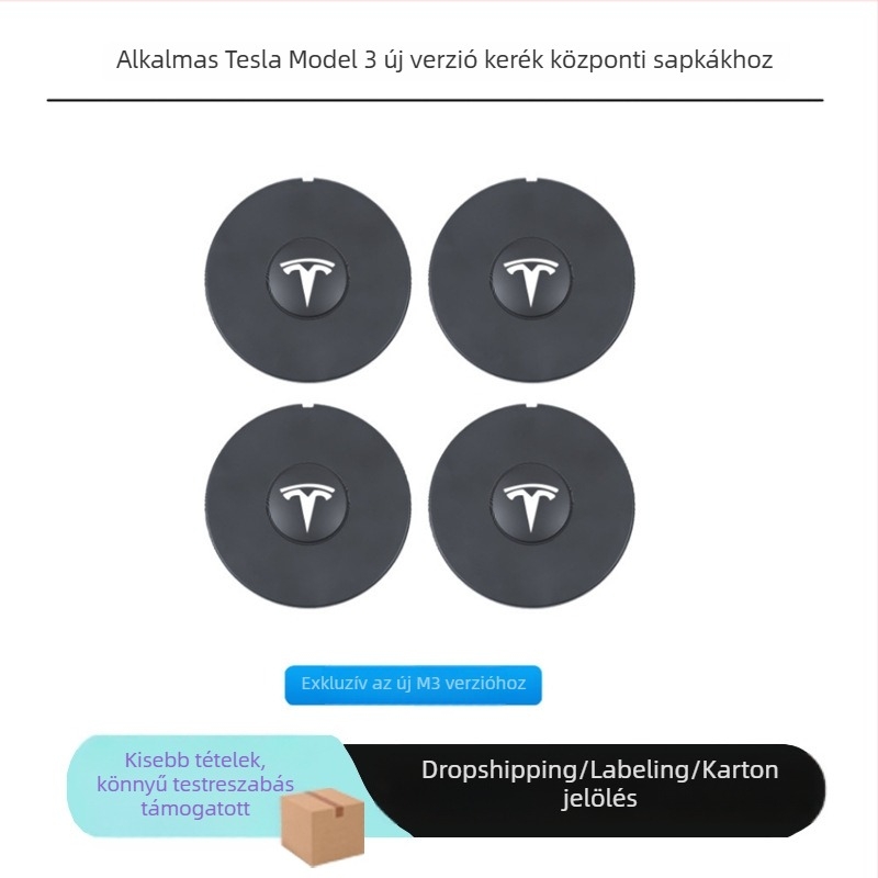 Tesla Model 3 (új verzió) kerékagy középtakaró kiegészítő — műanyag, testreszabható, termékkód Al1002146487