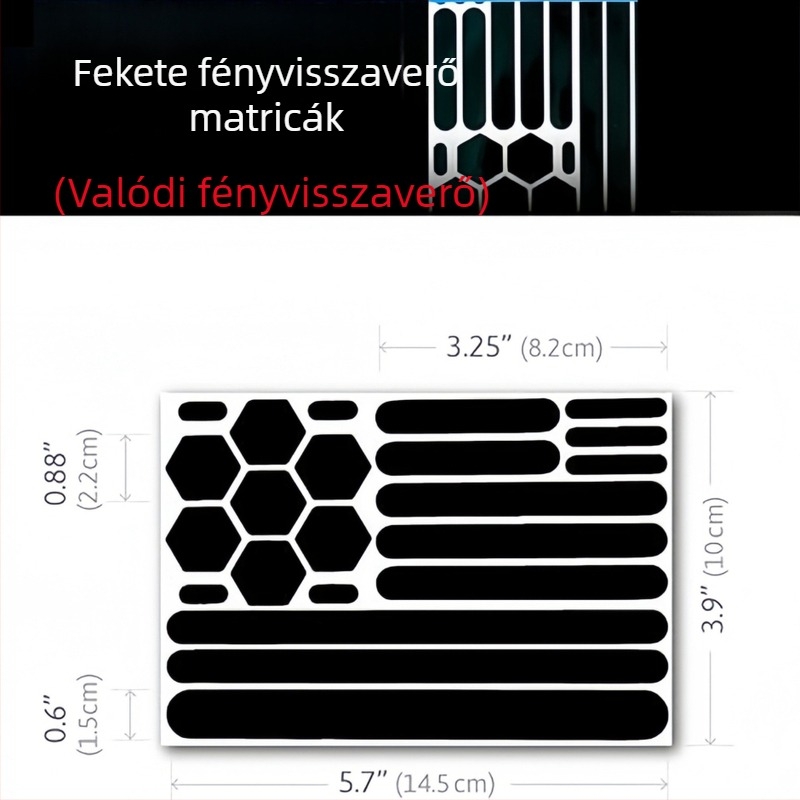 Visszaverő figyelmeztető matrica – Akril, Geometriai minta, Öntapadós, Alkalmazható elemek: az autó eleje és a tető