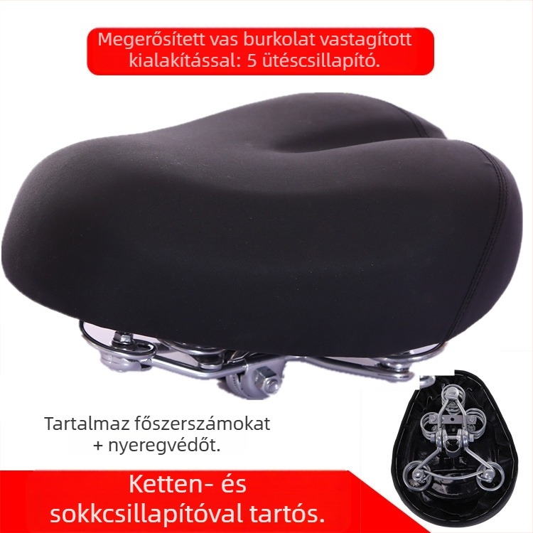 Elektromos kerékpárhoz hatszoros lengéscsillapító párnás ülés, vízálló, univerzális üléskiegészítő