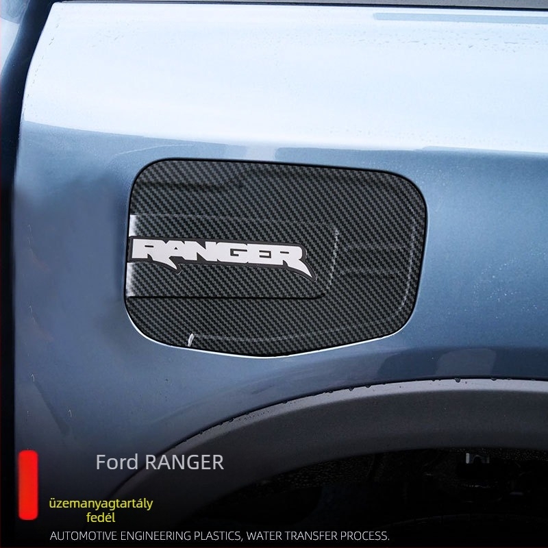 Ford Ranger 2023–2026 üzemanyag-töltő fedél dekoratív matrica, ABS, szénszálas mintázat