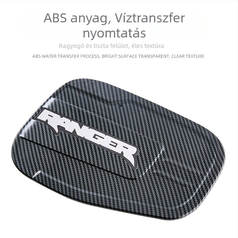 Ford Ranger 2023–2026 üzemanyag-töltő fedél dekoratív matrica, ABS, szénszálas mintázat