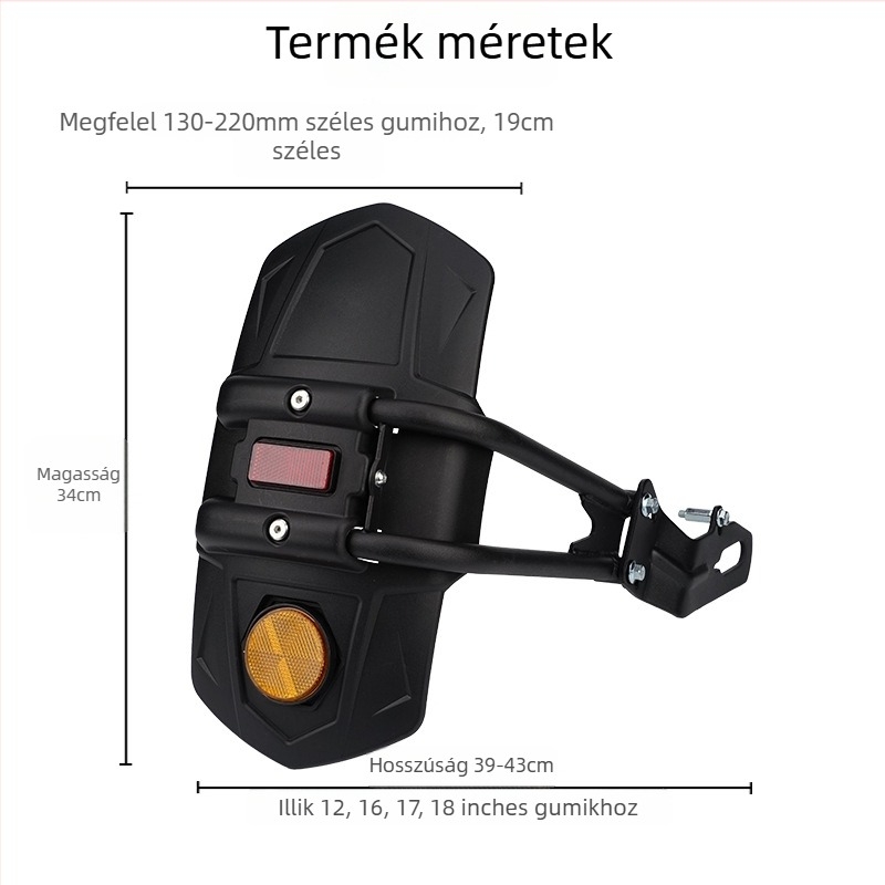Hátsó sárvédő univerzális motorkerékpárokhoz - Ötvözet test, Modell DNB15, PP anyagú sárvédő, Testreszabható