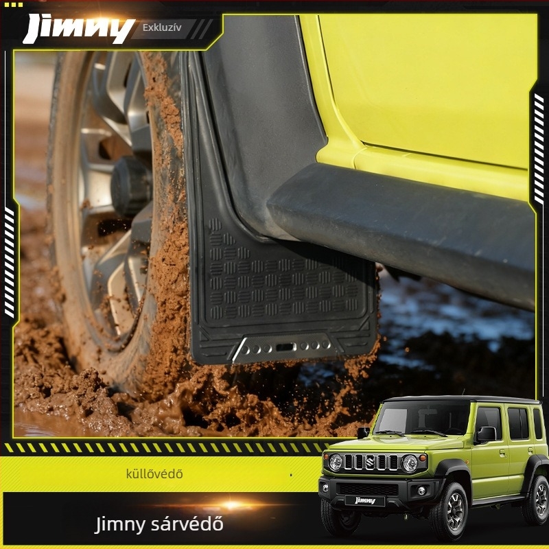 Jimny univerzális sárvédő 3/5 ajtóhoz, 2019–2026 — műanyag és rozsdamentes acél, testreszabható