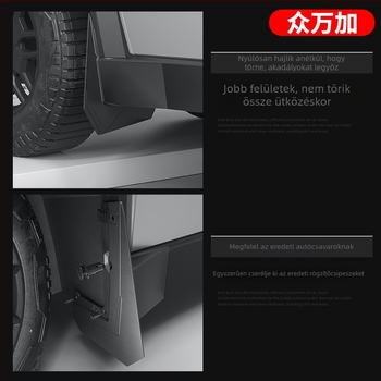 TPE sárvédő panelek a Tesla Cybertruckhez – rejtett első és hátsó keréktakarók