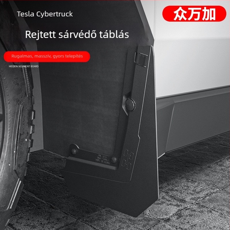 TPE sárvédő panelek a Tesla Cybertruckhez – rejtett első és hátsó keréktakarók