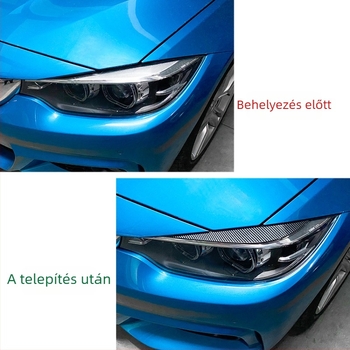 BMW 4-es sorozat F32/F33/F36 első lámpa szemöldök matrica külső módosításhoz — ABS, AMP-Z márka, 2014-2020, testreszabható feldolgozás, Licencelt magáncímke
