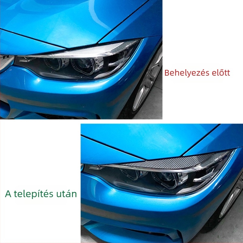 BMW 4-es sorozat F32/F33/F36 első lámpa szemöldök matrica külső módosításhoz — ABS, AMP-Z márka, 2014-2020, testreszabható feldolgozás, Licencelt magáncímke