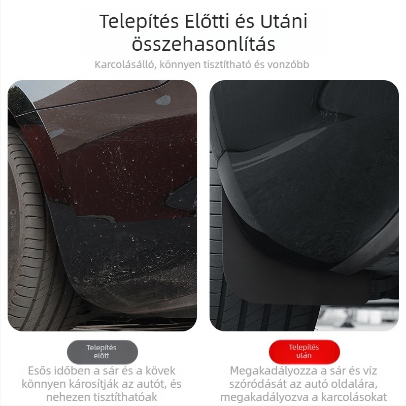 Tesla Model 3 első és hátsó sárvédők (TPE, fekete)