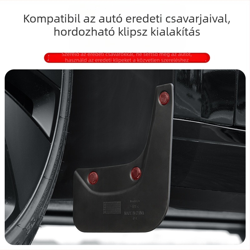 Tesla Model 3 első és hátsó sárvédők (TPE, fekete)