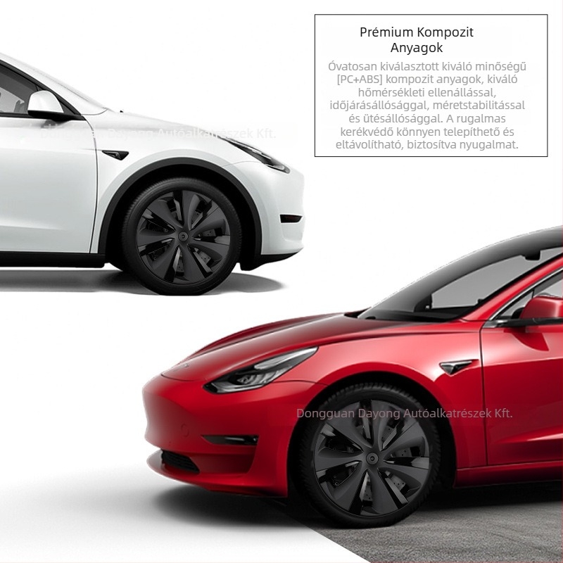 Tesla Model Y kerékagy sapka, PC+ABS, teljes peremvédő, testreszabható feldolgozás