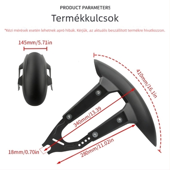 JBL motorkerékpár hátsó sárvédő; PP anyag + fém konzol; Modell: Motorkerékpár általános sárvédő (B); alkalmas csík nélküli gumikhoz