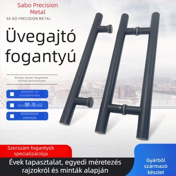 Üvegajtó fogantyú, fekete, 304 rozsdamentes acél, új kínai stílus, hosszú keretes vagy keret nélküli csúszóajtó fogantyú