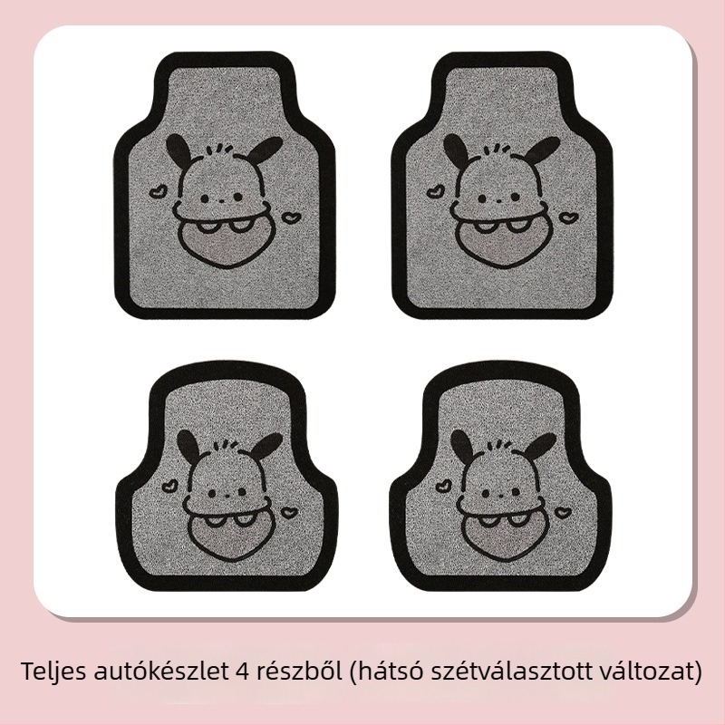 Autópadló szőnyeg lenvászonból, egy darab, négy évszakos univerzális, aranyos rajzfilm kutyás motívummal, nyomtatott logó, HOT BANANA/BANA Fever márka, testreszabás elérhető