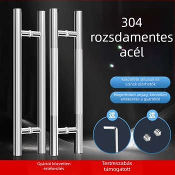 Ajtókilincs, rozsdamentes acél, körcsöves modell, modern egyszerűség