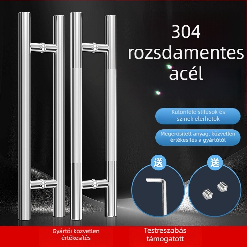 Ajtókilincs, rozsdamentes acél, körcsöves modell, modern egyszerűség