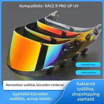 Motorkerékpár sisak lencséi, modell Race R Pro GP, márka Riding Club, elektroplatinált bevonattal, kompatibilis SHARK Race R Pro GP