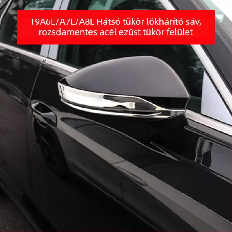 Ütközésvédő acélszalag Audi A6/A7/A8L külső tükörhöz, 2019–2025 – Modell 001, testreszabható