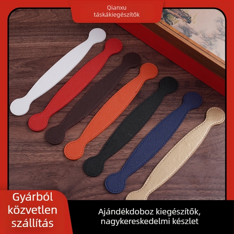 Qianxu PU bőr fogantyú ajándékcsomagoláshoz és Mooncake dobozokhoz — fémszerelvények, kiegészítők a táskákhoz, testreszabható képek