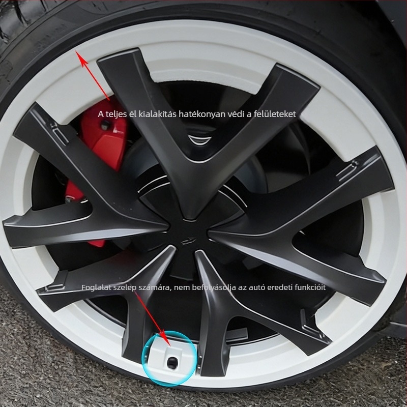 P kiadás kerékagy védőgyűrű Tesla Model Y-höz (Anyag: ABS+PC; Alkalmazható modell: Model Y; Testreszabás: Igen; Termékkód: 2025-Model Y-21)