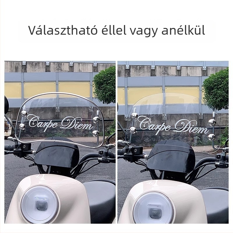 RCSTAR retro elektromos robogó előtti szélvédő; Anyag: PE/plexiglas; Testreszabás: Igen; Kompatibilis: AIMA/Emma/Yadea