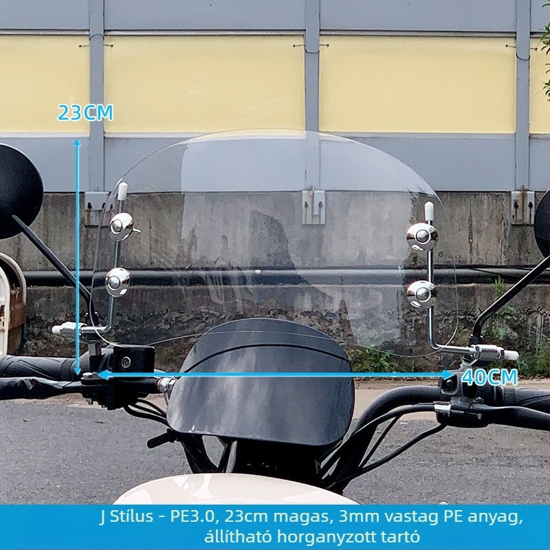 RCSTAR retro elektromos robogó előtti szélvédő; Anyag: PE/plexiglas; Testreszabás: Igen; Kompatibilis: AIMA/Emma/Yadea