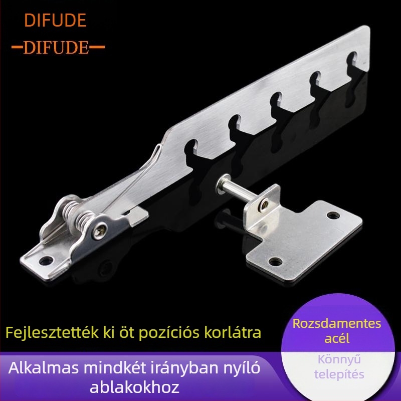 Rozsdamentes acél ablak-támasztó rúd kinyíló ablakokhoz, modell Fc820j, modern minimalist stílus