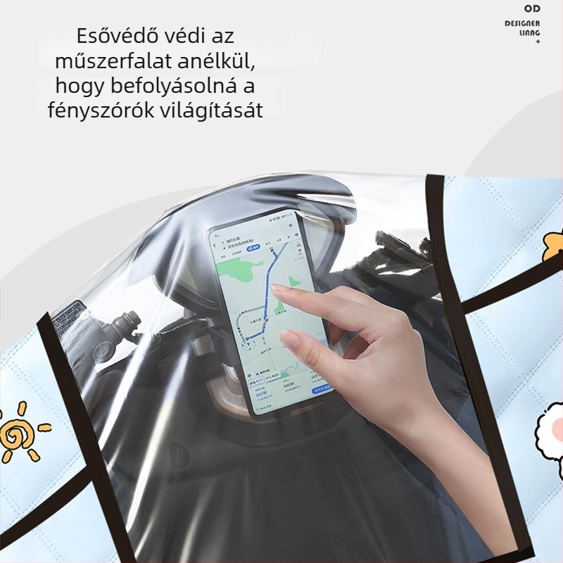 Elektromos robogó szélvédővédő - köpeny-stílus, memóriás anyag, vízálló, kézzel eltávolítható, nap- és esővédelmi