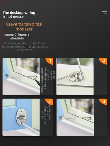 Rozsdamentes acél ablakkampózár, régi stílusú fix kampó, fa ablakokhoz és ajtókhoz