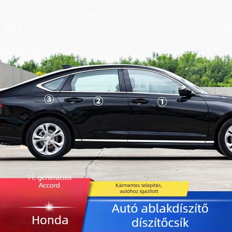 11. generációs Honda Accord külső ablakdíszítő sáv (2023-as modell) – megjelenésmódosító kiegészítő