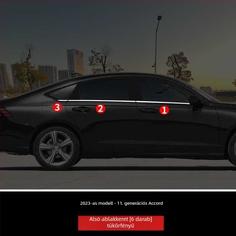 11. generációs Honda Accord külső ablakdíszítő sáv (2023-as modell) – megjelenésmódosító kiegészítő