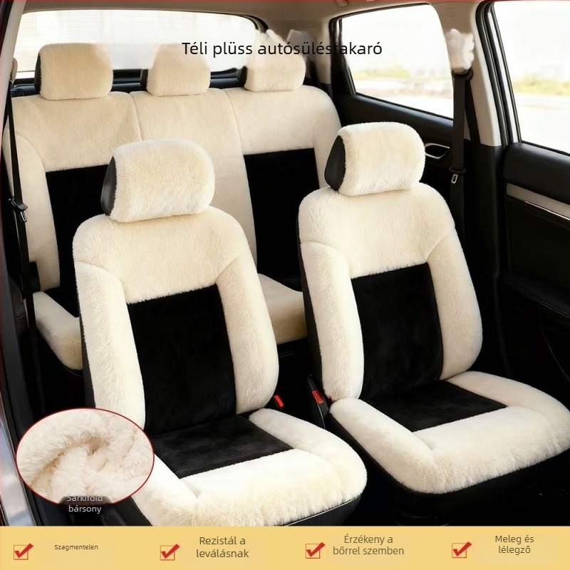 Plüss autóülésvédő, univerzális illeszkedés, márka YD, tömeg 0,55 kg