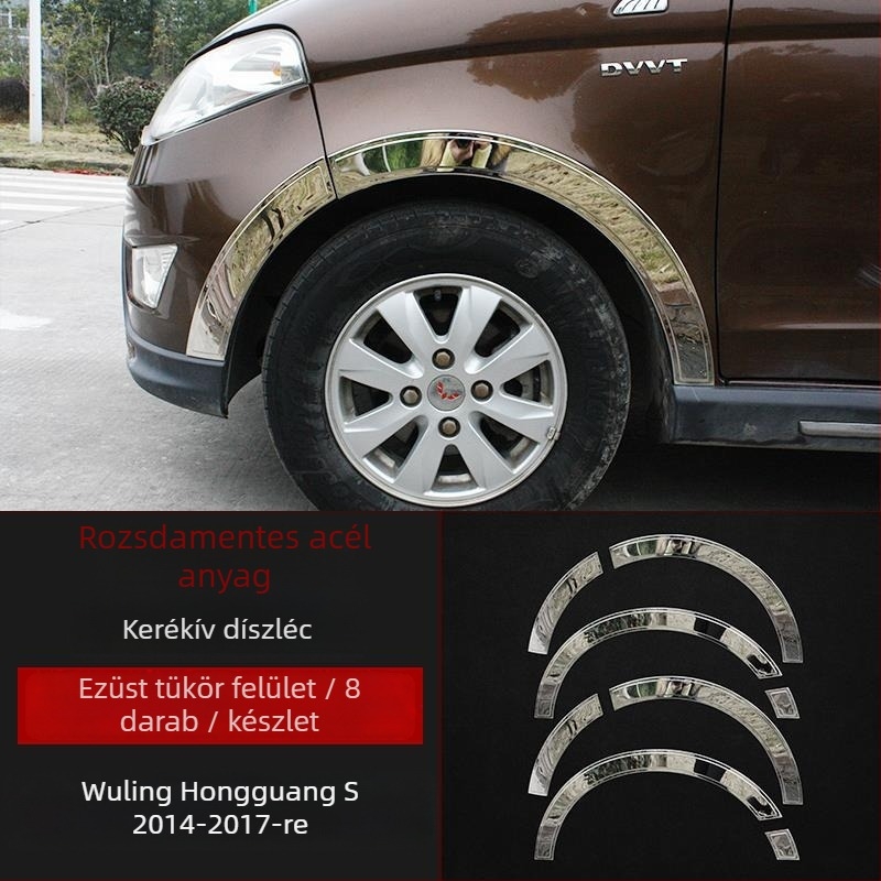 Nerūdijančio plieno kerék szemöldök dekoratív csík a Wuling Hongguang S-hez (2014–2021)