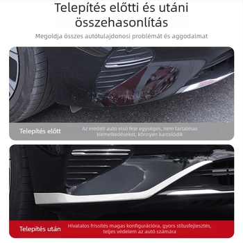 Mercedes-Benz E-Class első lökhárító díszcsík (E300L/E260L), rozsdamentes acélból, korrózió- és karcolás elleni külső dekoratív matricakiegészítő