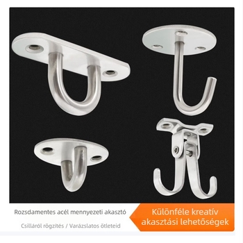 Kis függőhorog falra/ mennyezetre lámpa vagy ventilátor rögzítéséhez, modell Small Hanging Hook 1 Piece, anyag 304 rozsdamentes acél, stílus Modern Minimalista, cikkszám 392