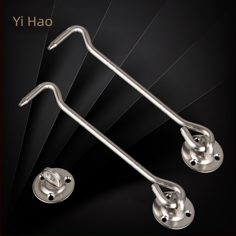 Rozsdamentes acél ablakkampó – csúszó fabablakokhoz, modell YH684; anyag: rozsdamentes acél; felület: polírozott; stílus: modern egyszerű